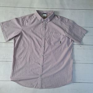 Columbia Sports Wear Button Down Pocket Shirt Red